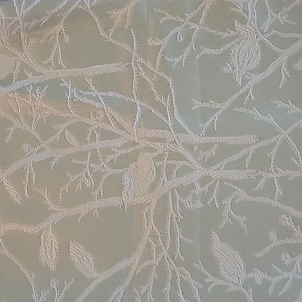 Stunning cream tree print on mint green fabric heavy weight cotton / rayon 1 yrd